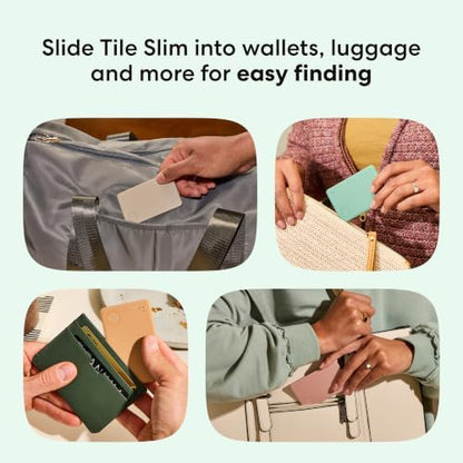 Life360 Tile Slim - Wallet Finder, Bluetooth Tracker and Item Locator for Luggage Tags, Passports and More. Both iOS and Android Compatible. Phone Finder. 1-Pack (Dune)