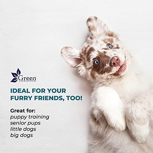 GREEN LIFESTYLE Underpads - Pet Training Pads for Dogs, Cats, Bunny, Chucks Pads for Adults, for use as Incontinence Bed Pads, Seniors Bed Pad (Pack of 50 - 36x36)