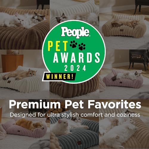Bedsure ComfyFleece™ Shown on TV Fluffy Cat Couch for Pets,24in Sandy Beige