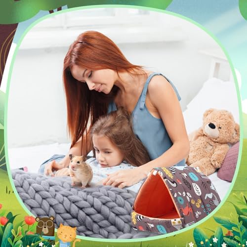 Ripeng 6 Pcs Guinea Pig Hideout Rabbit Bed, 7.9inch Night in the Forest