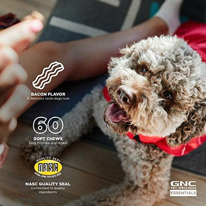 GNC Pets Essentials Calming Soft Chews for Dogs, Bacon, 60 Count, 3-Pack
