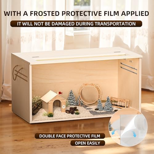 Pine Small Animals Houses&Habitats Chewproof, 32" Pine Guinea Pig Cage Hamster Cage for Small Animals (32" Medium, Normal)