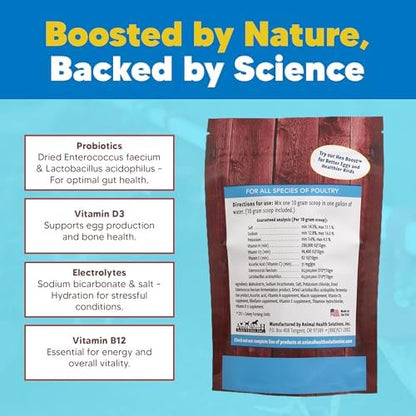 Equerry's Flock PRO Chick Boost Probiotic - Probiotics, Vitamins, Minerals and Electrolytes for Chickens | Chicken Vitamins and Supplements for All Poultry - 8oz
