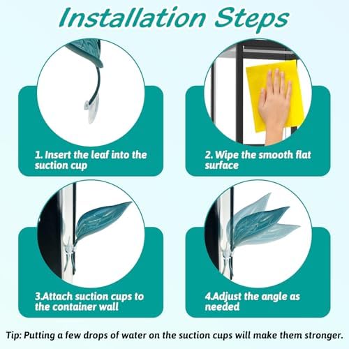 6 Pack Plastic Frog Habitat Platform with Suction Cups Reptile Decorations for Terrarium Dwarf Frogs Tank Accessories Decor Turtle Basking Platforms for Amphibian
