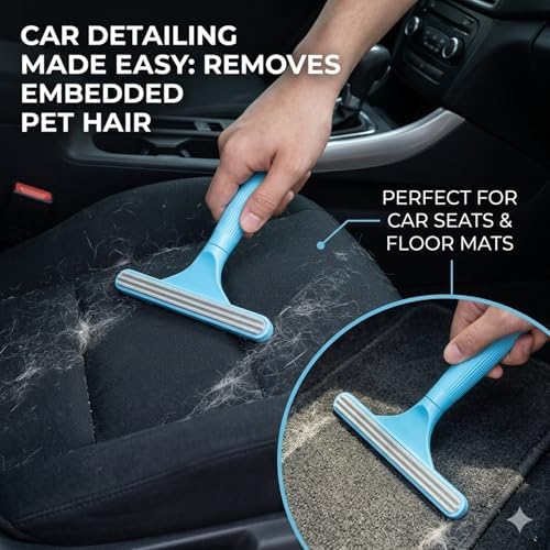4-Pack Pet Hair Remover for Couch & Car, Double-Sided Silicone Lint Scraper Set, Color-Coded Reusable Fur Remover Tool for Furniture, Carpet, Bed, Car Seats & Mats (4 Colors)