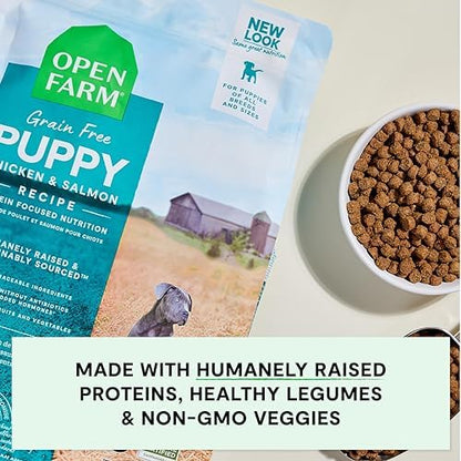 Open Farm Grain Free Dry Puppy Food, Chicken & Salmon Kibble, 4lb Bag