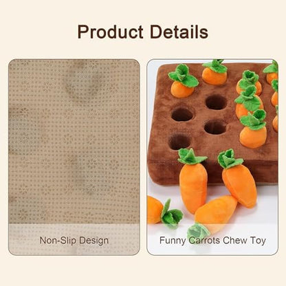 Ferret Foraging Toys Novelty Carrot Snuffle Mat Interactive Pet Treat Enrichment Toys for Small Animals Bunny Rabbit Chinchilla Guinea Pig Hamster (12Carrot)