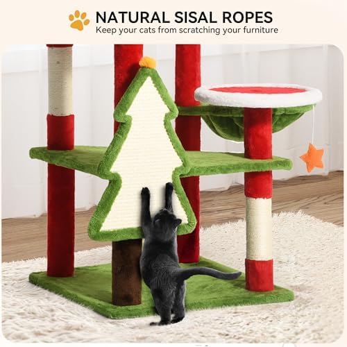 DWVO 54in Christmas Cat Tree Tower