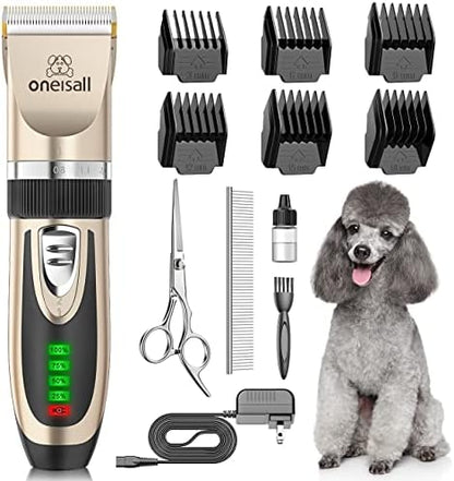 oneisall Dog Grooming Clippers with LED Display for Dogs & Cats