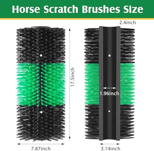 3 Pack Livestock Scratching Brush, Green and Black
