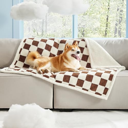LE SURE Waterproof Dog Blankets for Large Dogs Cute Cozy 3D Jacquard,40x50