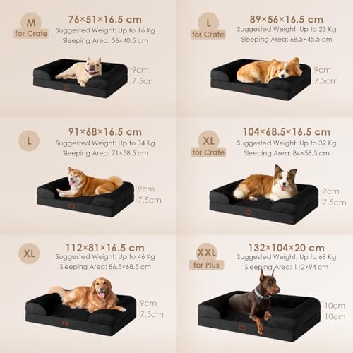 EHEYCIGA Orthopedic Dog Bed Medium Size Dog, Waterproof Washable Pet Beds