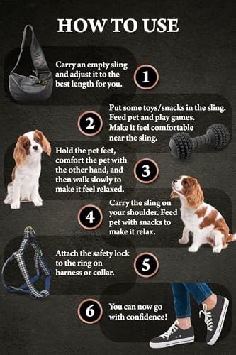 Noah & Paw Dog Sling Carrier for Small Dogs 3-10lb, Dog Sling for Small Dogs and Cats, Dog Carrier with Adjustable Padded Strap, Vegan Leather Lined with Fur, 3X Safety Features, Machine Washable