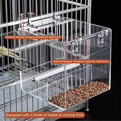 Automatic Acrylic Bird Feeder No Mess Bird Feeder Cage for Small Birds