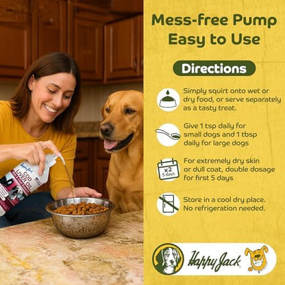 HAPPY JACK Cod Liver Fish Oil for Dogs, 16 oz