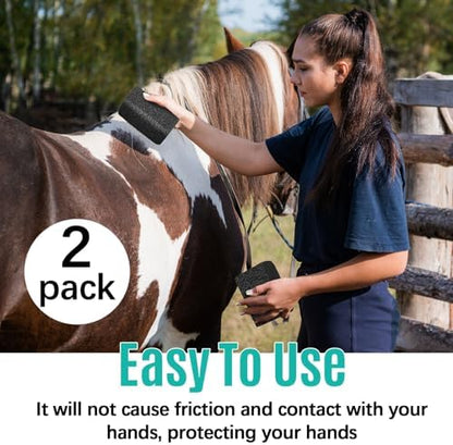 Foilswirl 2 Pcs Slick and Easy Horse Grooming Block, Quartz Stone Pets Hair Remover Grooming Tool Rock Reusable Dog & Cat Hair Cleaner for Carpet Upholstery Auto Interiors 3.9 x 2.8 x 1.5 Inch