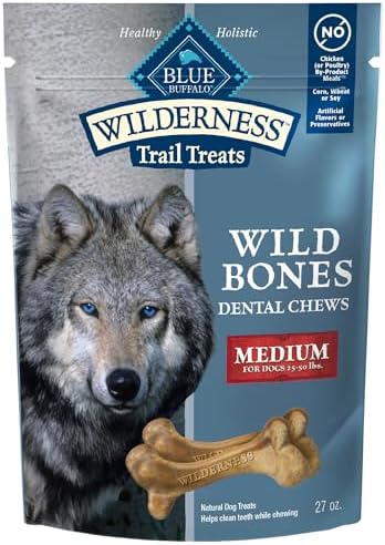 Blue Buffalo Wilderness Medium Dog Dental Chews, Grain-Free, 27 oz
