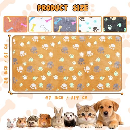 YedsIntu 6 Pcs Washable Guinea Pig Blankets Absorbent Small Animal Fleece Bedding Cage Liners Reusable Pet Pee Pad Sleep Mat Pad Cover for Hamster Ferret Rabbit Chinchilla Hedgehog (Grey, 24" x 47")
