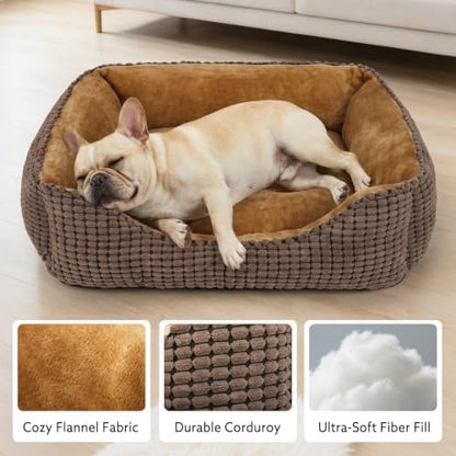 MIXJOY Dog Beds for Medium Dogs Washable, Rectangle Pet Bed Medium Size Dog, Orthopedic Sleeping Pet Sofa Bed, Soft Calming Cat Beds for Indoor Cats, Anti-Slip Bottom with Multiple Size