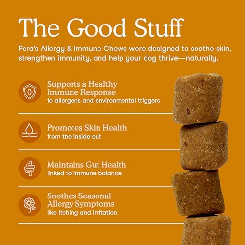 Fera Pets Dog Allergy & Immune Support with Turkey Tail Mushroom, 90 Chews