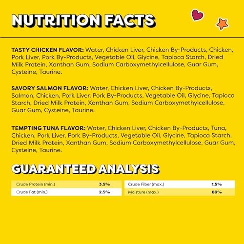 Temptations Creamy Puree Cat Treats, Chicken, Salmon & Tuna, 72 Count