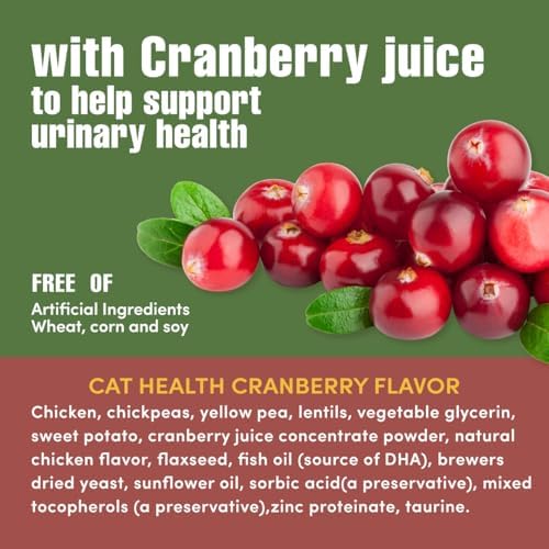 Get Naked Urinary Cat Health Treats with Cranberry & Real Chicken 6oz | Crunchy, Grain-Free, Natural Urinary Tract & Dental Care | Supports UT Support & Fresh Breath | Made in The USA