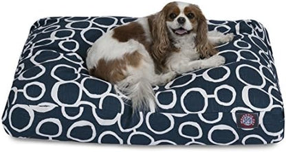 Majestic Pet Rectangular Dog Bed, X-Large, 50x42x5 in, Washable, Navy