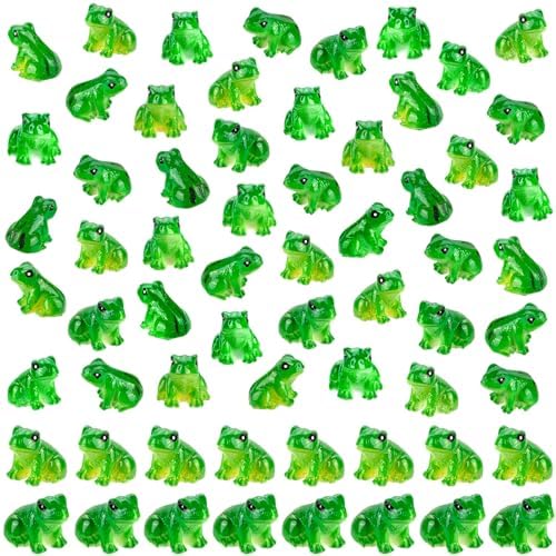 120 PCS Mini Resin Frogs Green Frogs Figurines for Model Fairy Garden