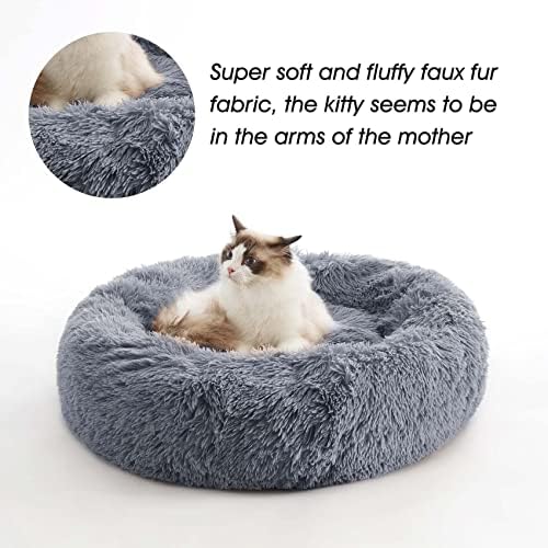 Western Home Calming Donut Medium Dog Bed Washable Pet Bed,30" Navy Grey