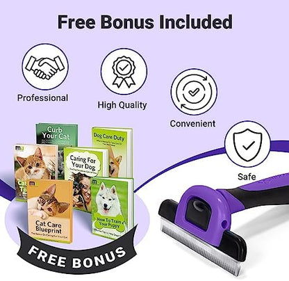 MIU COLOR Pet Grooming Brush, Deshedding Tool for Dogs & Cats, Purple