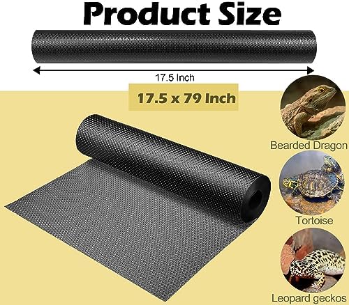 LWFCOEE Reptile Carpet Bearded Dragon Tank Accessories for 40 Gallon, 20 Gallon, 50 GallonTank, 17.5x79 Inch Non-Adhesive Reptile Mat Terrarium Liner for Leopard Gecko, Snake, Lizard and Tortoise