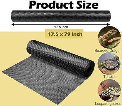 LWFCOEE Reptile Carpet Bearded Dragon Tank Accessories for 40 Gallon, 20 Gallon, 50 GallonTank, 17.5x79 Inch Non-Adhesive Reptile Mat Terrarium Liner for Leopard Gecko, Snake, Lizard and Tortoise