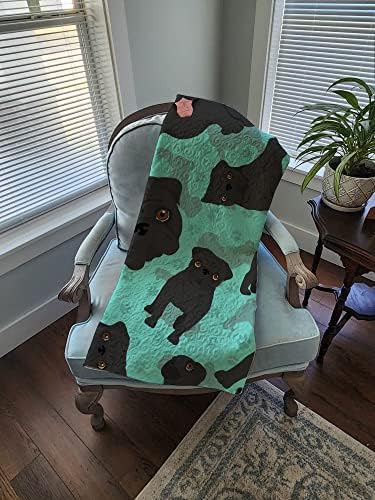 Caroline's Treasures MLM1005LQB Black Pug Quilted Blanket 50x60 Artwork Pattern Quilted Throw Blanket for Bed, Couch, Sofa, Soft and Lightweight