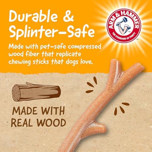 Arm & Hammer Barkies Tree Branch Dog Chew Toy, Bacon Flavor, 8 in, 2-Pack