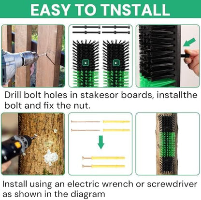 2pcs Livestock Scratching Brush with 8 Screws,Cattle and Horse Grooming Brush, Itch Relief for Horses, Goat, Cattle,Sheep,Cow and Pig,Animal Back Scratching
