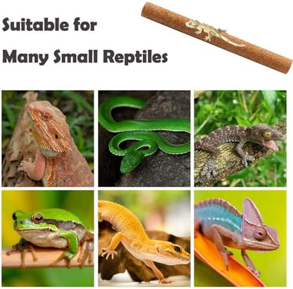 PINVNBY 2 Pcs Reptile Branches for Climbing,Natural Lizard Cork Stick Bearded Dragon Tree Branch Habitat Log Decor for Tree Frog Snake Crested Gecko Spider Chameleon