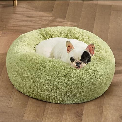 Bedsure Calming Small Dog Bed Donut Washable Cat＆Puppy Bed,23 inches Green