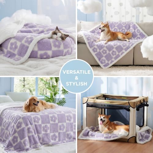 LE SURE Waterproof Dog Blankets for Large Dogs Cute Cozy 3D Jacquard,40x50