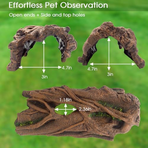 Large Reptile Hide Hollow Log for Snake Ball Python Bearded Dragon