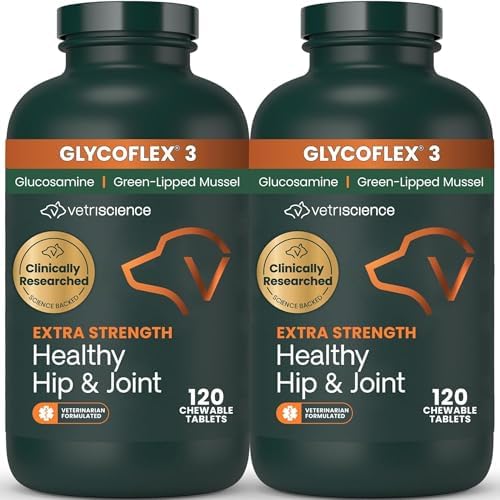 VetriScience Extra Strength Healthy Hip and Joint Tablets for Dogs, 2 Pack