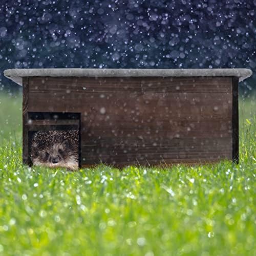 Relaxdays Hedgehog House, with Floor, Flap Door, Labyrinth Entrance, Wooden, Protect, Hutch, HxWxD: 20x45.5x33 cm, Brown