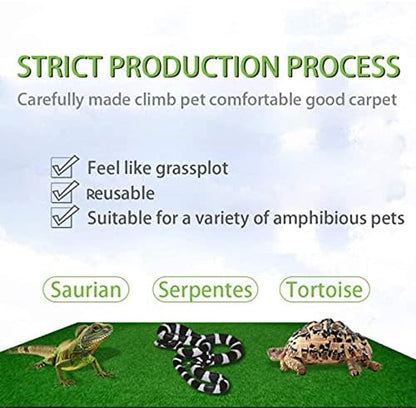 Tfwadmx Reptile Carpet, 2 Pack of Bearded Dragon Mat Terrarium Substrate Liner Bedding for Snake Turtle Lizard Geckos Hermit Crabs (24'' X 16'')