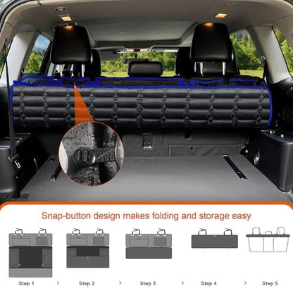 Reliadura SUV Cargo Liner for Dogs, Waterproof Pet Trunk Cover with Bumper Flap Protector, Non-Slip Scratchproof, Non-Slip Dog Seat Mat for SUVs, Large Size Cargo Liner Universal Fit Blue