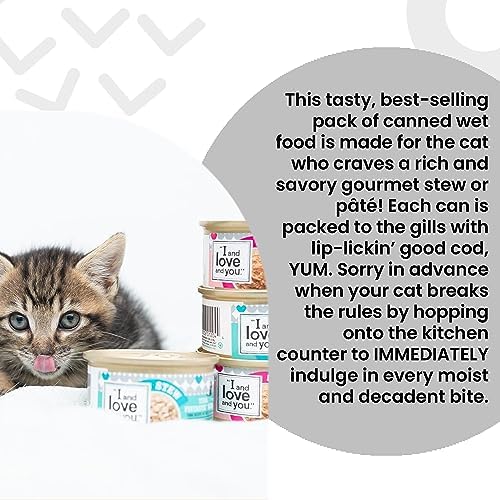 I AND LOVE AND YOU Wet Cat Food - Savory Salmon Pâté - Salmon Recipe, Grain Free, Filler Free, 3oz Pack of 4 Cans