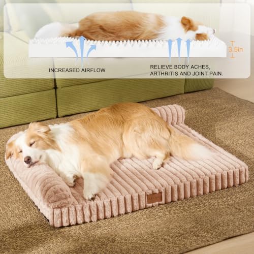 Orthopedic Large Dog Bed Furry Pet Bed, Washable Cover 36''X24''