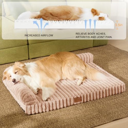 Orthopedic Large Dog Bed Furry Pet Bed, Washable Cover 36''X24''