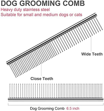 Dog Grooming Scissors Kit, Premium Stainless Steel Dog Shears with Curved Shears, Sharp Durable for Dogs Cats+Pink 3 Piece