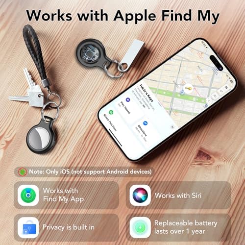 Air Tracker Tags-4 Pack (iOS Only), [Apple MFi Certified] Key Finder