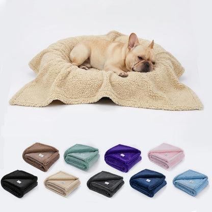 Waterproof Dog Blanket Reversible Pet Bed Cover Puppy Fluffy Cream Blankets Leakproof Sofa Couch Cover Cat Pet Blanket for Warm Washable-L