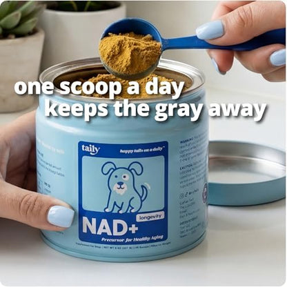 Taily NAD for Dogs – Daily Longevity Supplement – Supports Cellular Energy, Healthy Aging, Brain & Heart Function – Nicotinamide Riboside Precursor for Dogs – NAD+, Vet-Formulated, Made in USA